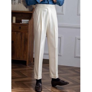 Old Money Style Double Reverse Pleated High Waist Gurkha Pants