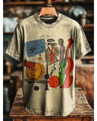 Abstract Painting Art Jazz Band Decorative Pattern T-shirt