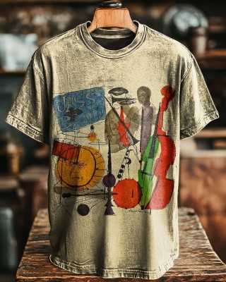 Abstract Painting Art Jazz Band Decorative Pattern T-shirt