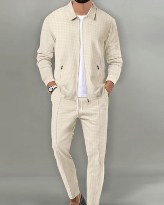 Men's Casual Cotton Linen Short Sleeve Pants Two-Piece Set