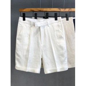 Men's Casual Linen Cropped Suit Pants