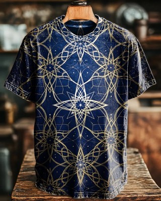 Retro Ethnic Abstract Pattern Art Print T-shirt