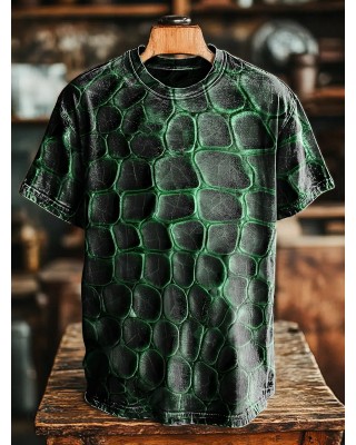 Green Leather Texture Decorative Pattern T-shirt