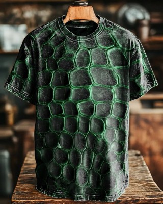 Green Leather Texture Decorative Pattern T-shirt