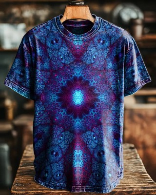 Retro Ethnic Abstract Pattern Mandala Art Print T-shirt