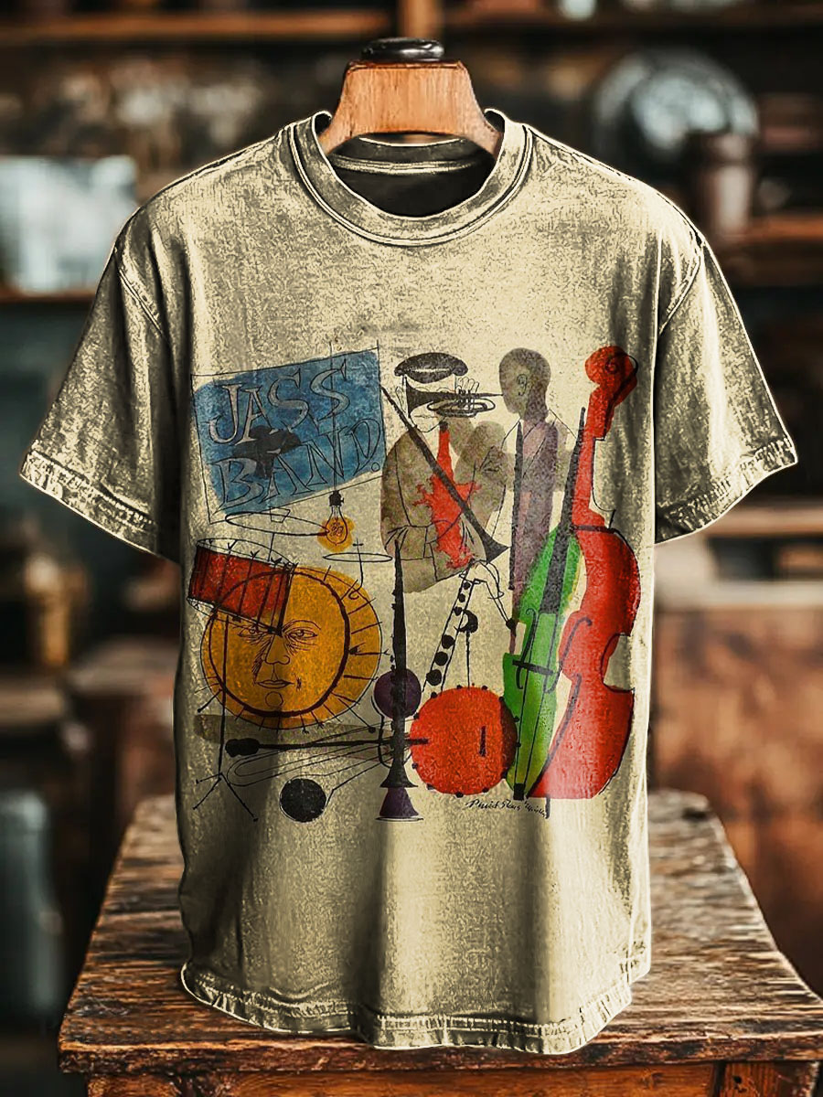 Abstract Painting Art Jazz Band Decorative Pattern T-shirt