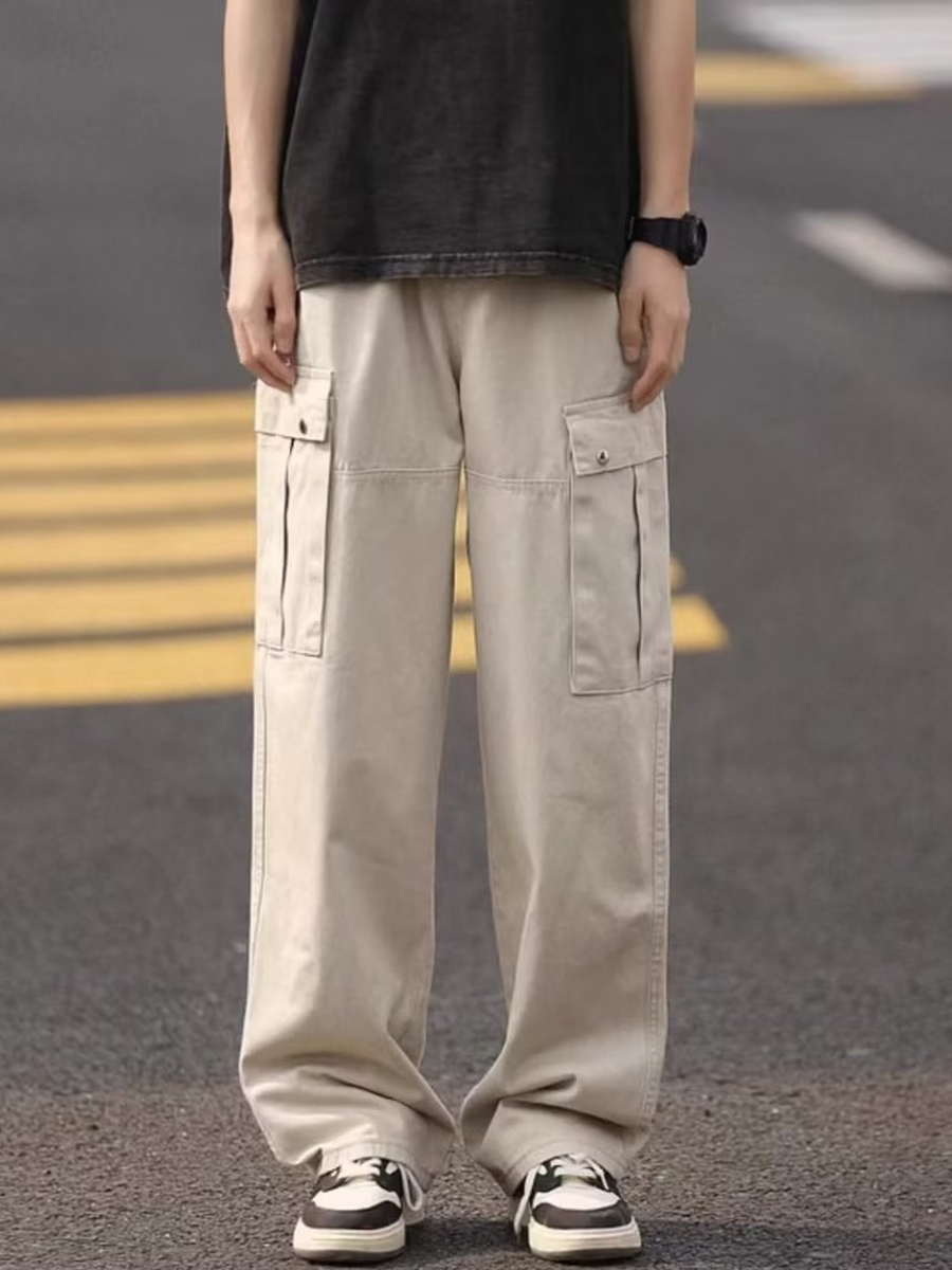 Cargo Loose-fitting Large Pocket Straight Pants