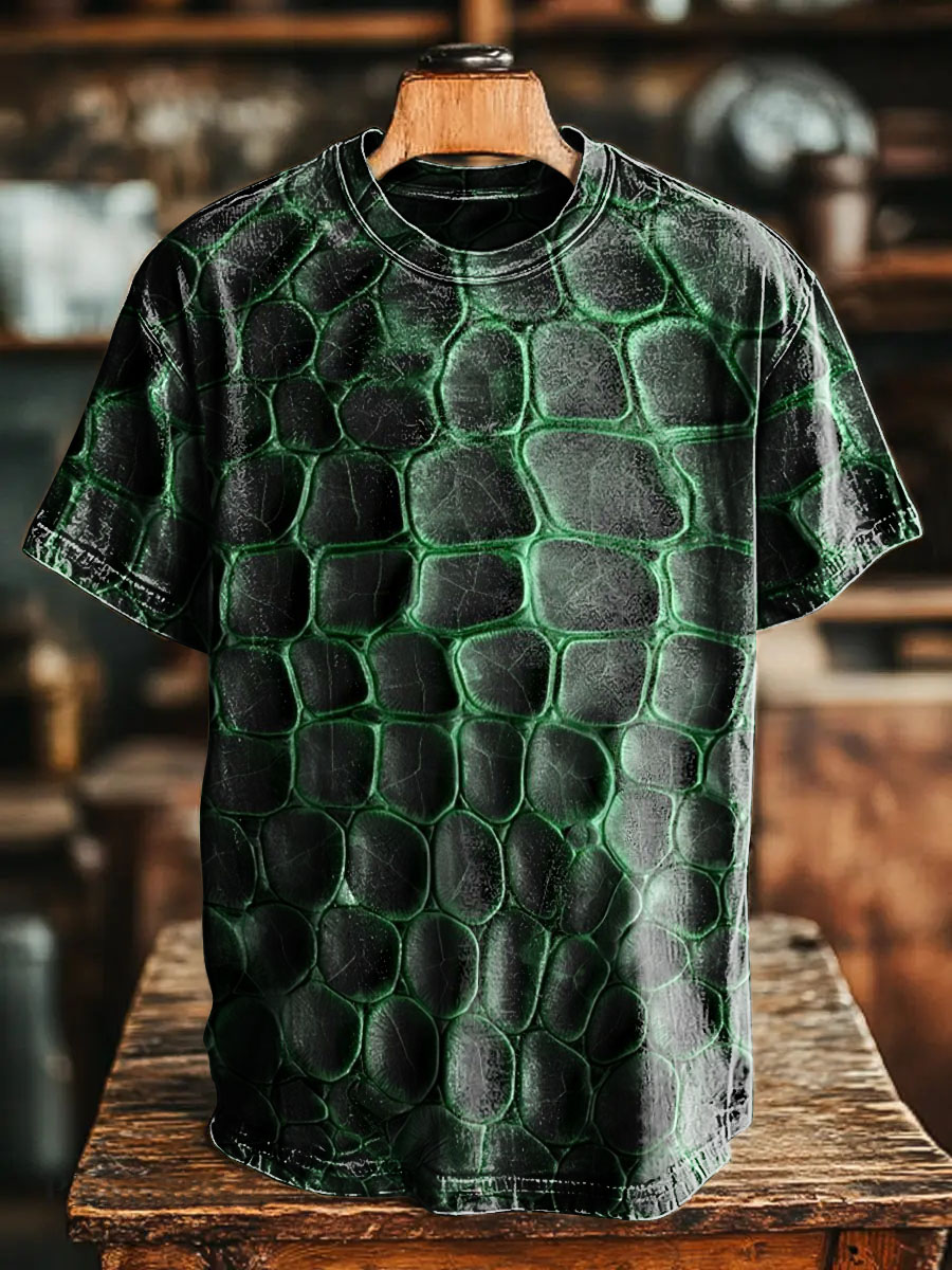 Green Leather Texture Decorative Pattern T-shirt