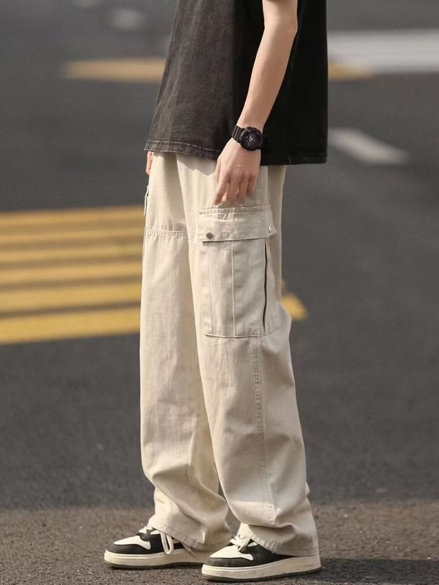 Cargo Loose-fitting Large Pocket Straight Pants